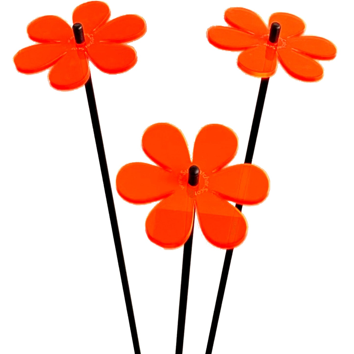 Garden Décor Ornaments Set of 3 'Daisies'