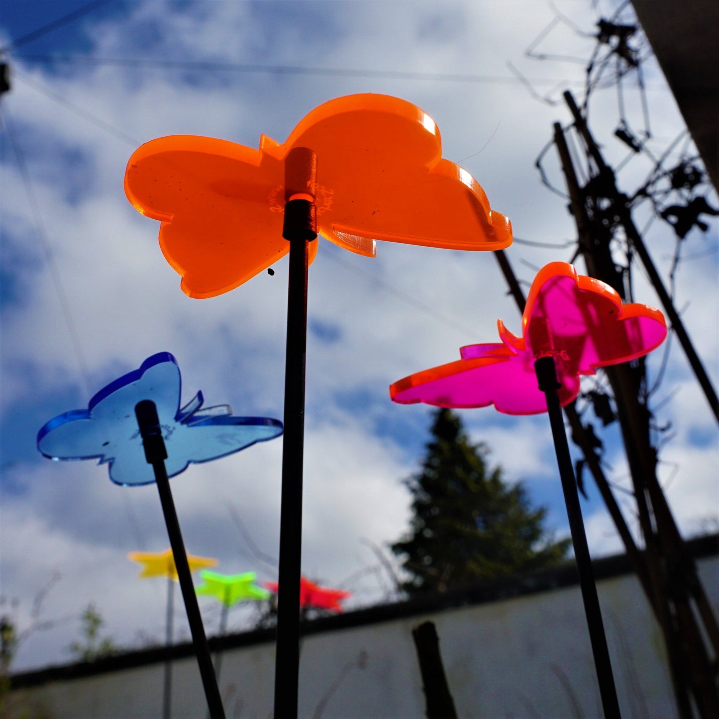 Small Garden Décor Ornaments Set of 3 'Gatekeeper Butterfly'