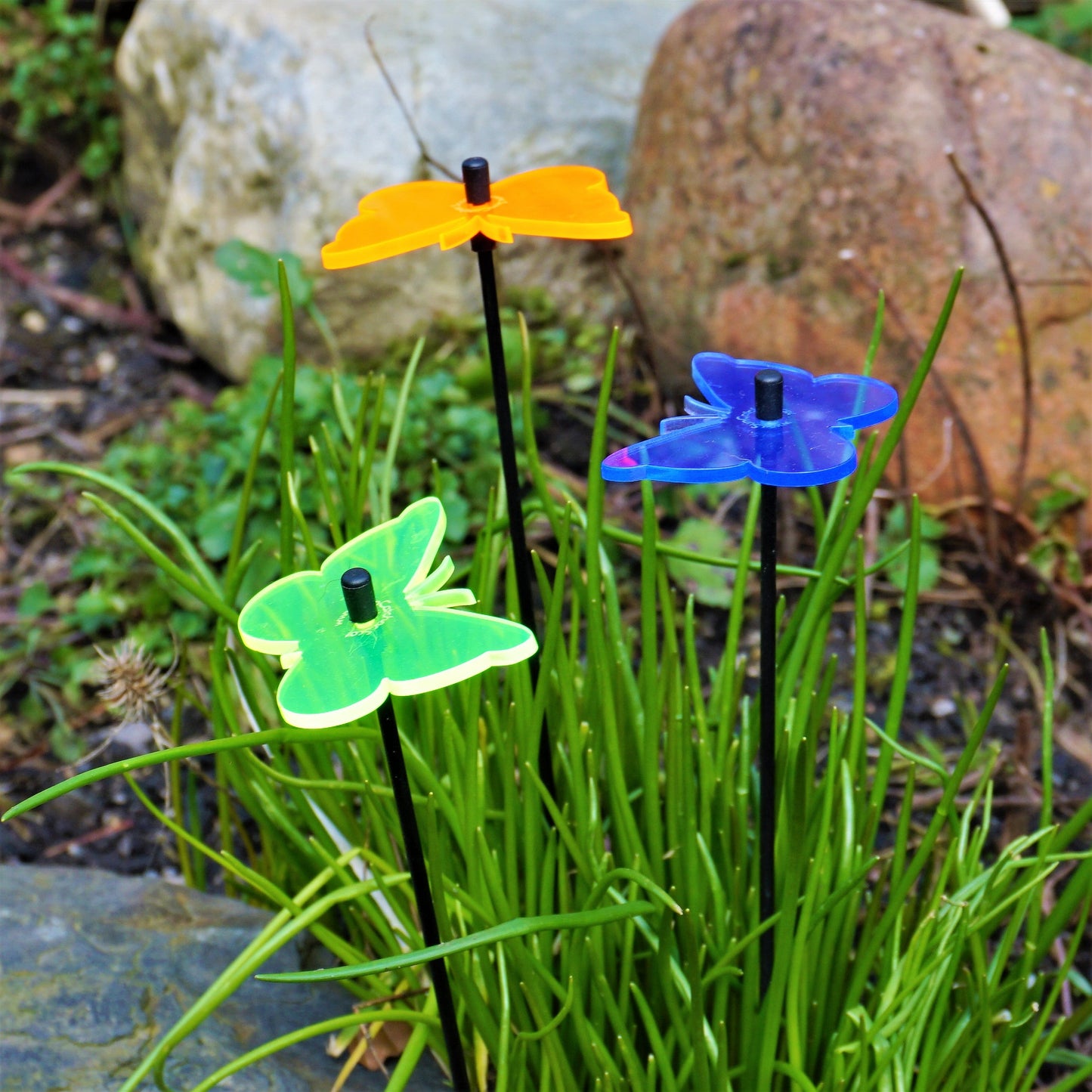 Small Garden Décor Ornaments Set of 3 'Gatekeeper Butterfly'