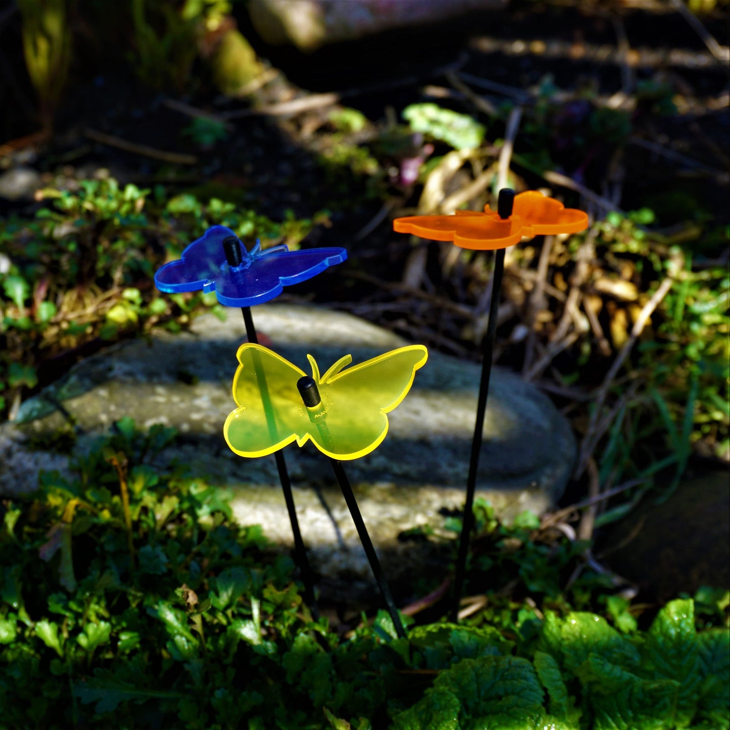 Small Garden Décor Ornaments Set of 3 'Gatekeeper Butterfly'