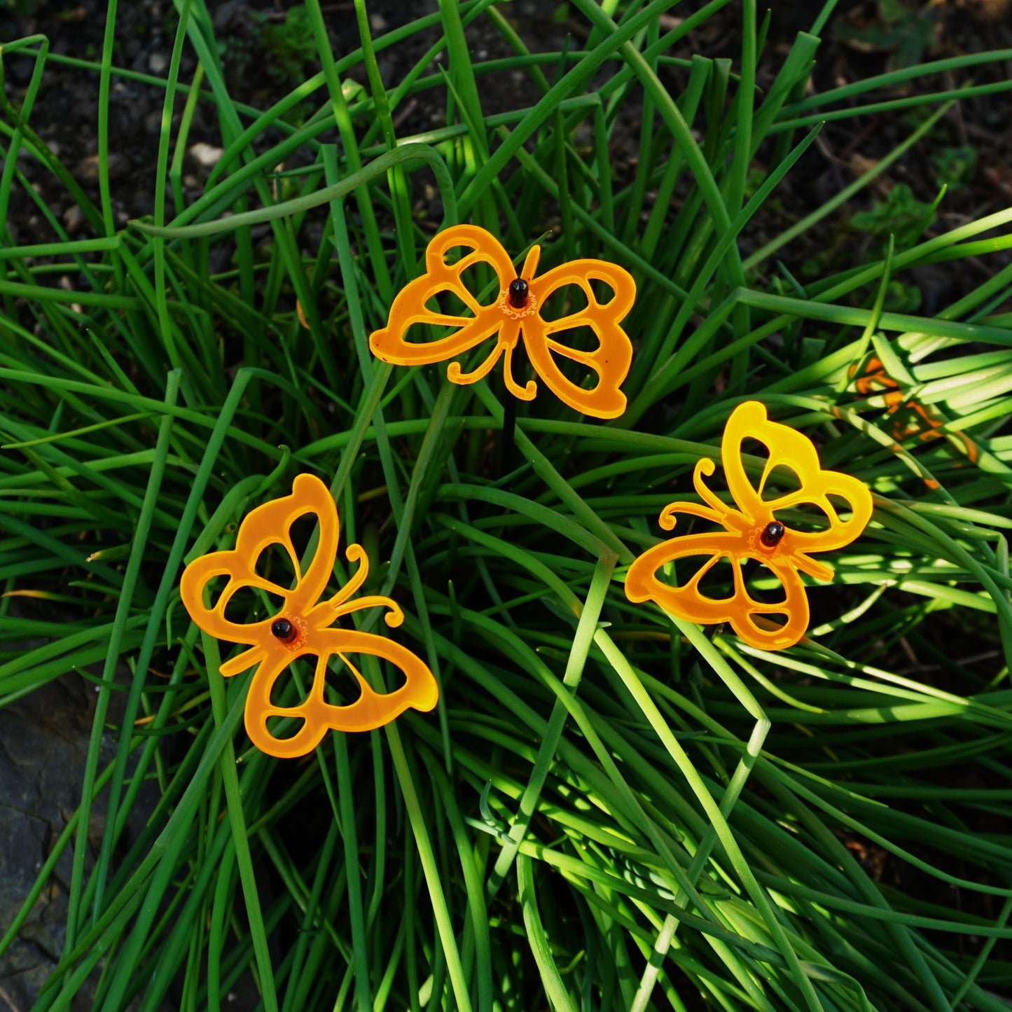 Small Garden Décor Ornaments Set of 3 'Comma Butterfly'