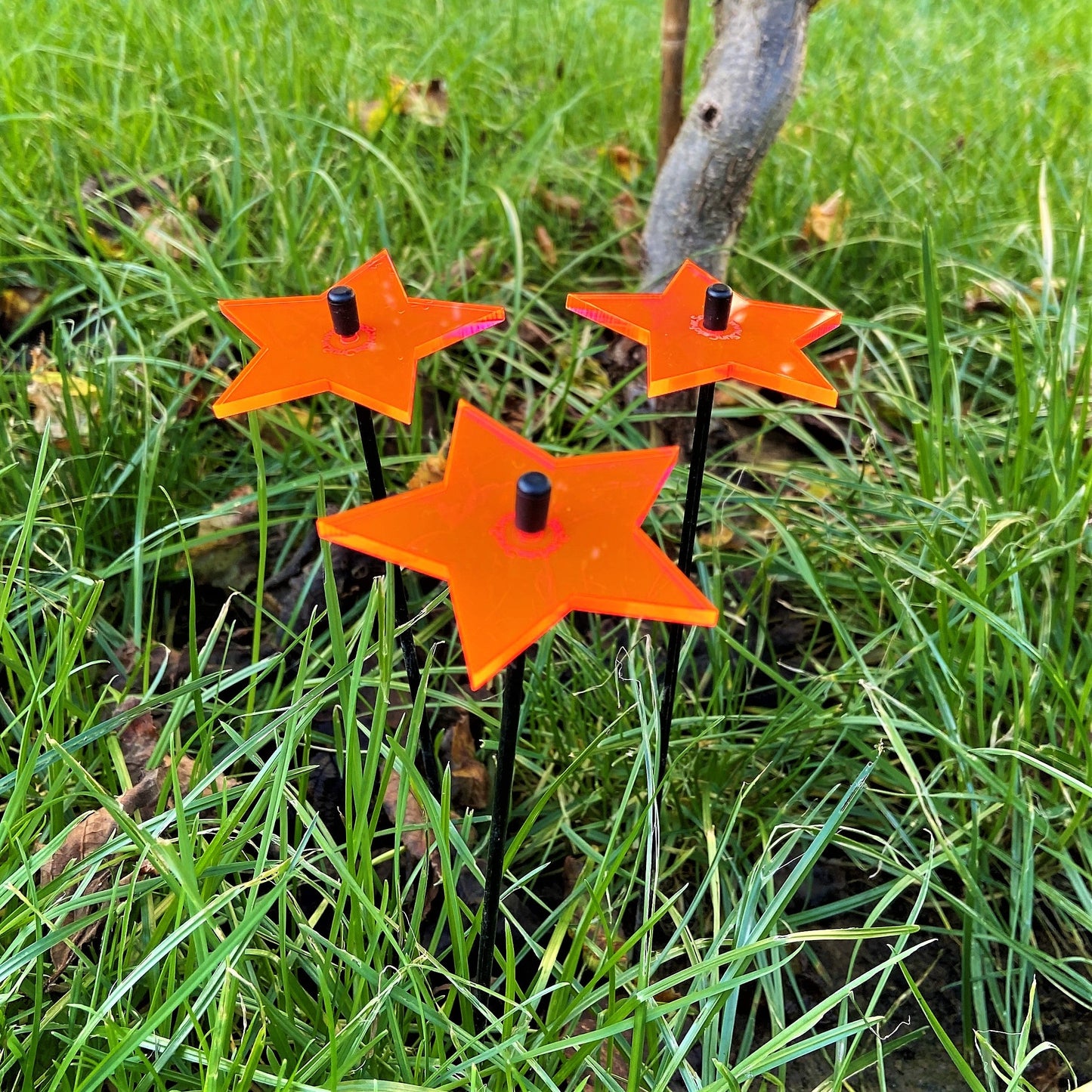 Small Garden Décor Ornaments Set of 3 Shining Stars