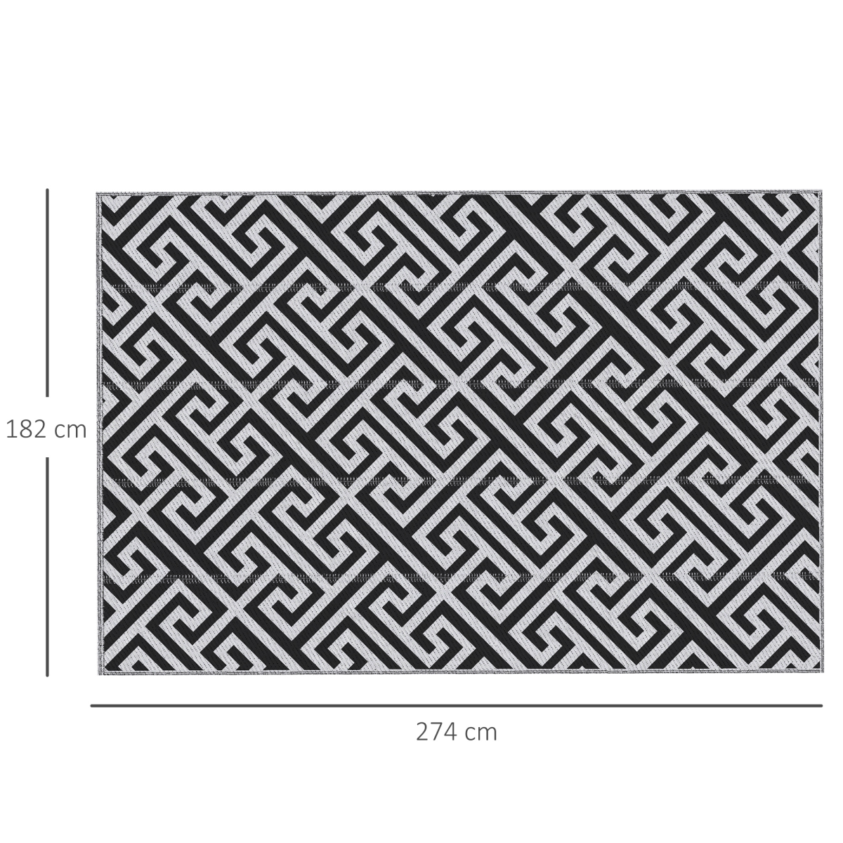 Outsunny 182x274cm Reversible Outdoor Rug Portable Plastic Straw RV Camping Mat