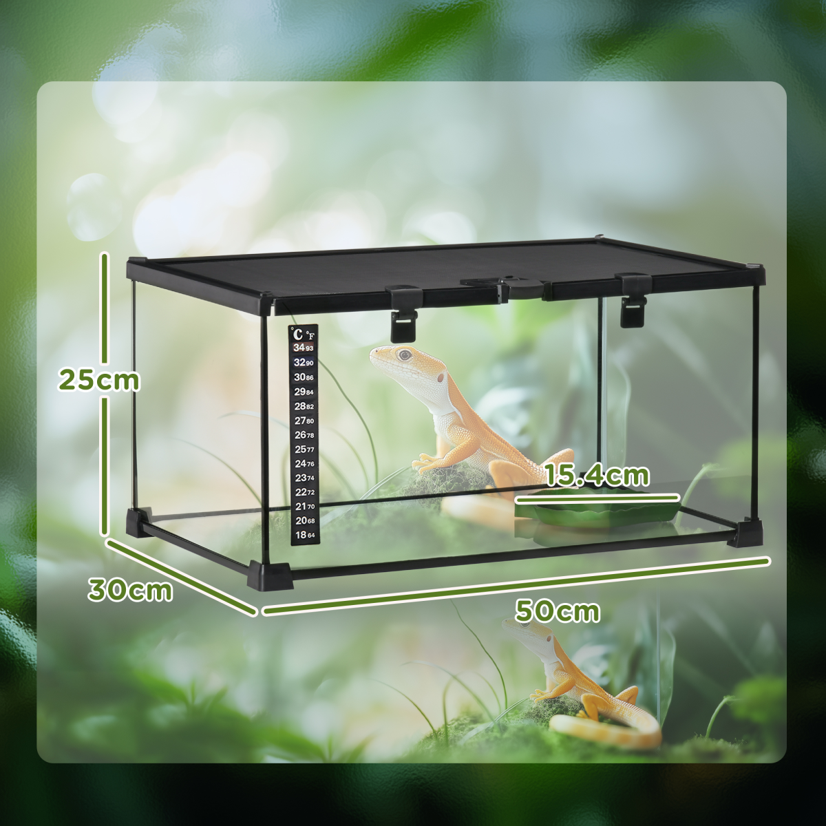 Glass Reptile Terrarium Habitats for Lizards, Frogs, Snake Pawhut