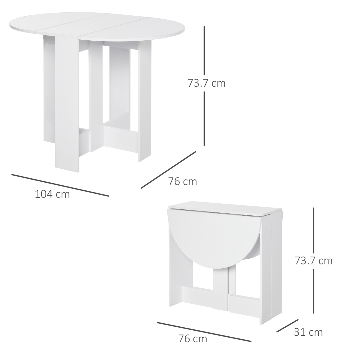 Folding Drop Leaf Dining Table Foldable Bar Table for Small Kitchen