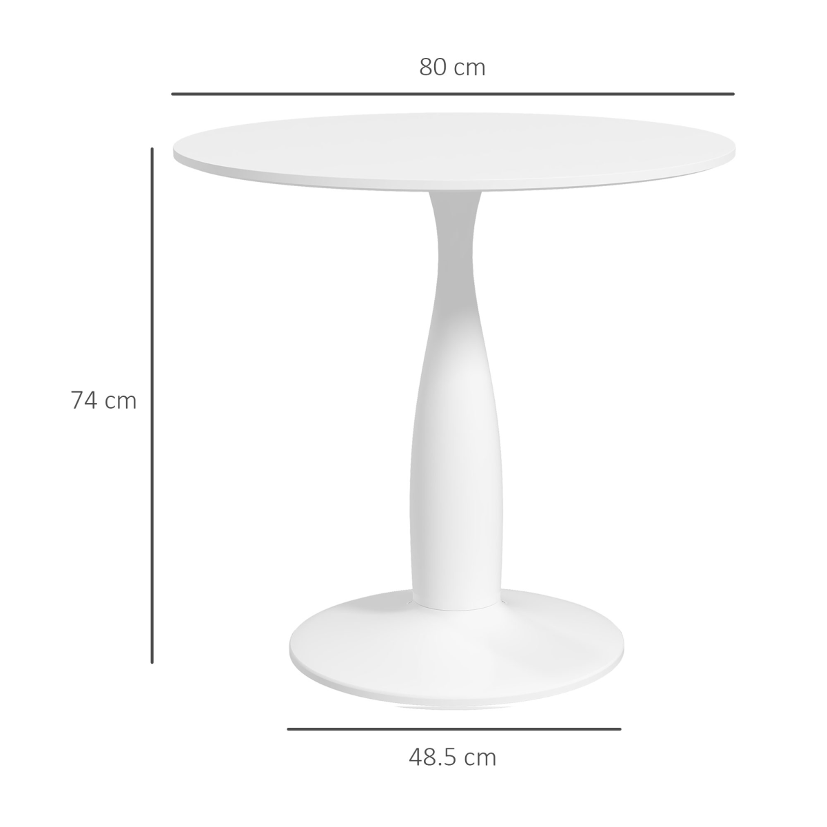 HOMCOM Round Dining Table with Steel Base for Living Room, Dining Room
