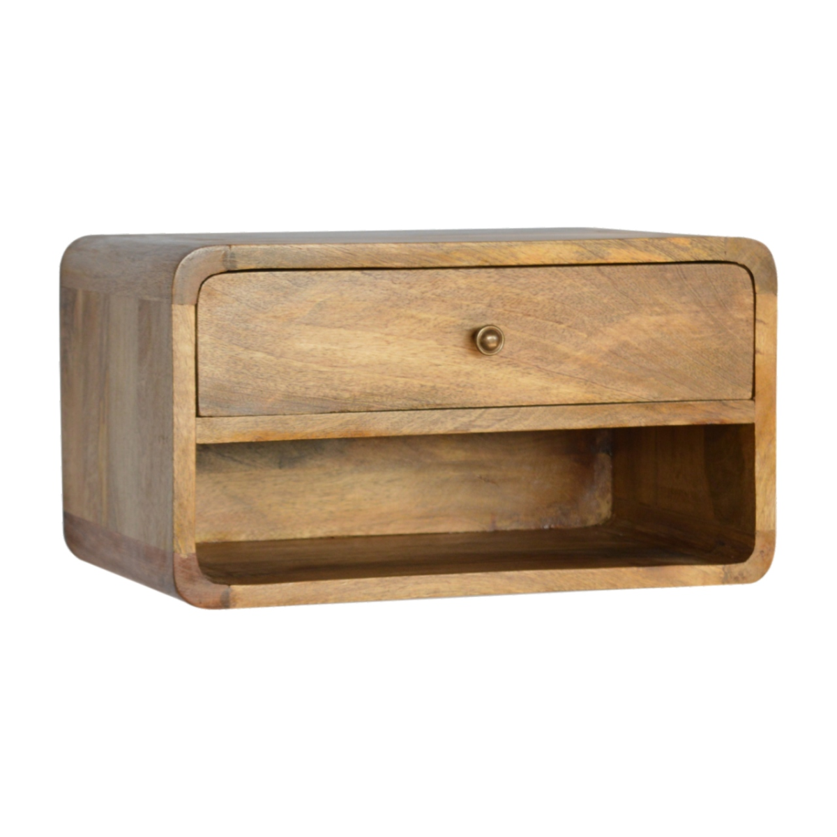 Artisan Furniture Solid Wood Floating Curve Open Slot Bedside