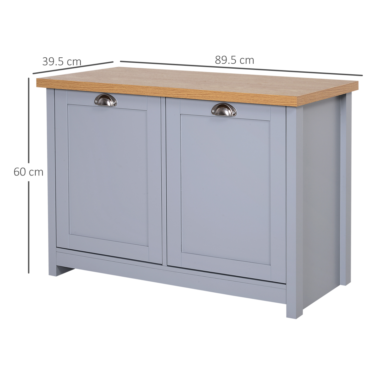 MDF Rustic 4-Compartment Storage Cabinet Grey