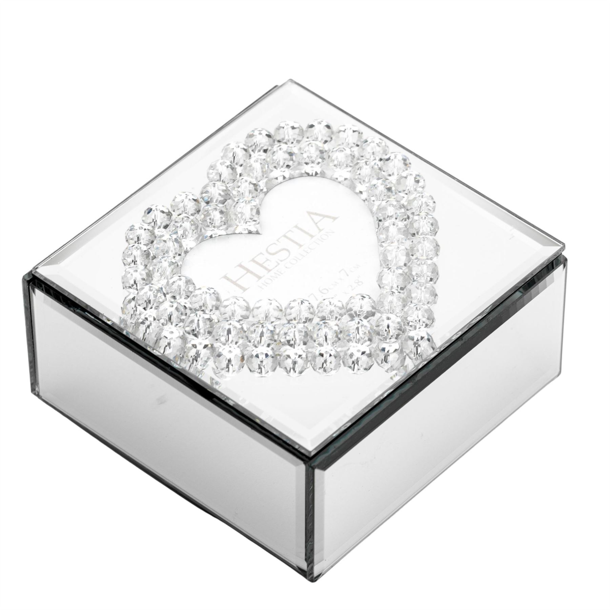Hestia Mirror Glass Heart Shaped Jewellery Box
