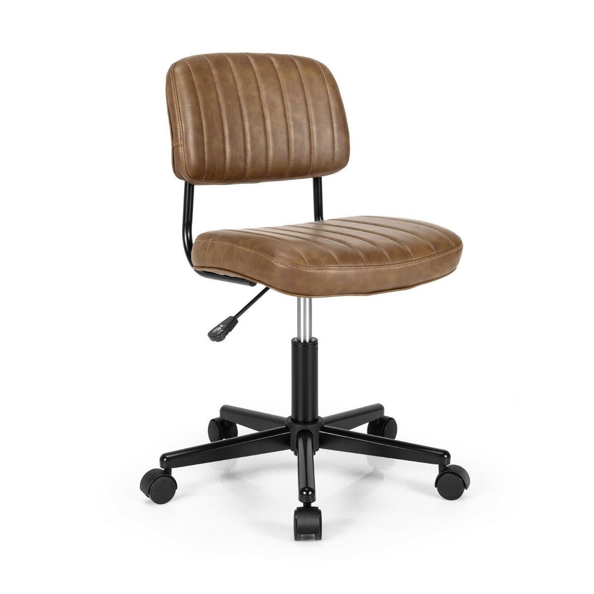 Adjustable Ergonomic Leisure Chair with PU Leather-Black