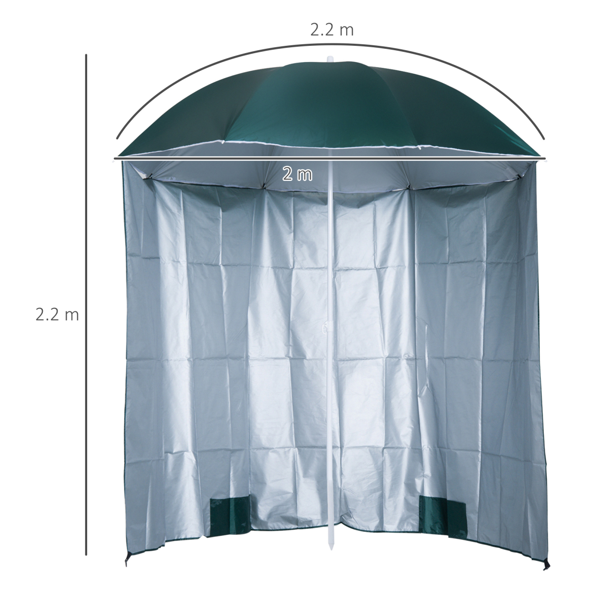 2.2M Fishing Umbrella Garden parasol Outdoor Sun Shelter Shade Canopy Outsunny