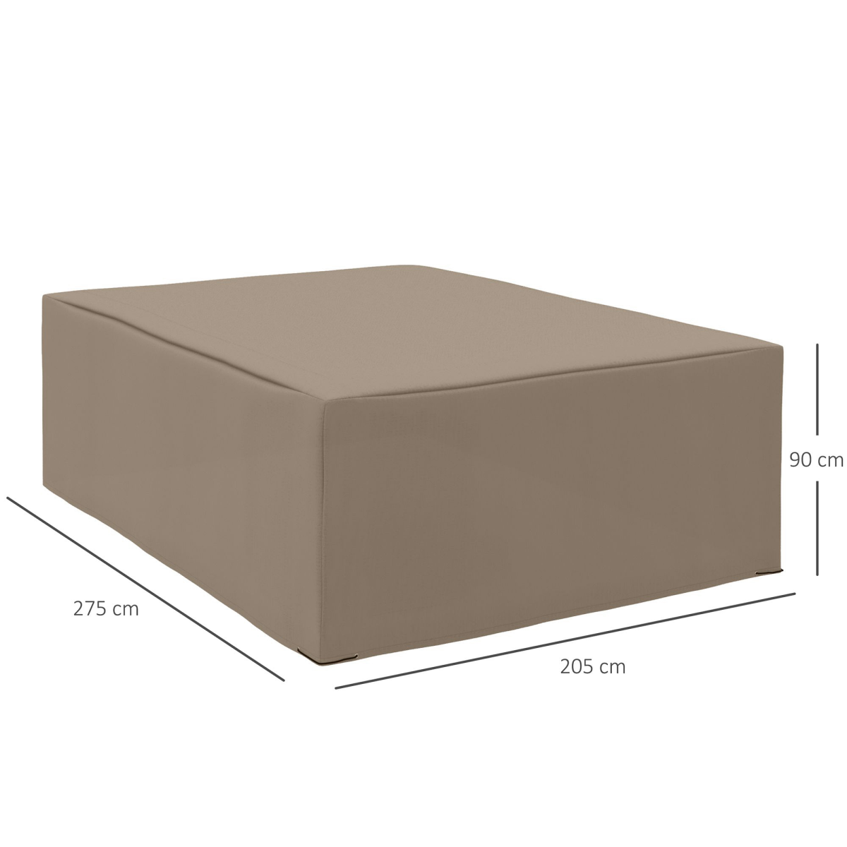 275x205cm Outdoor Furniture Protective Cover Water UV Resistant Beige Outsunny