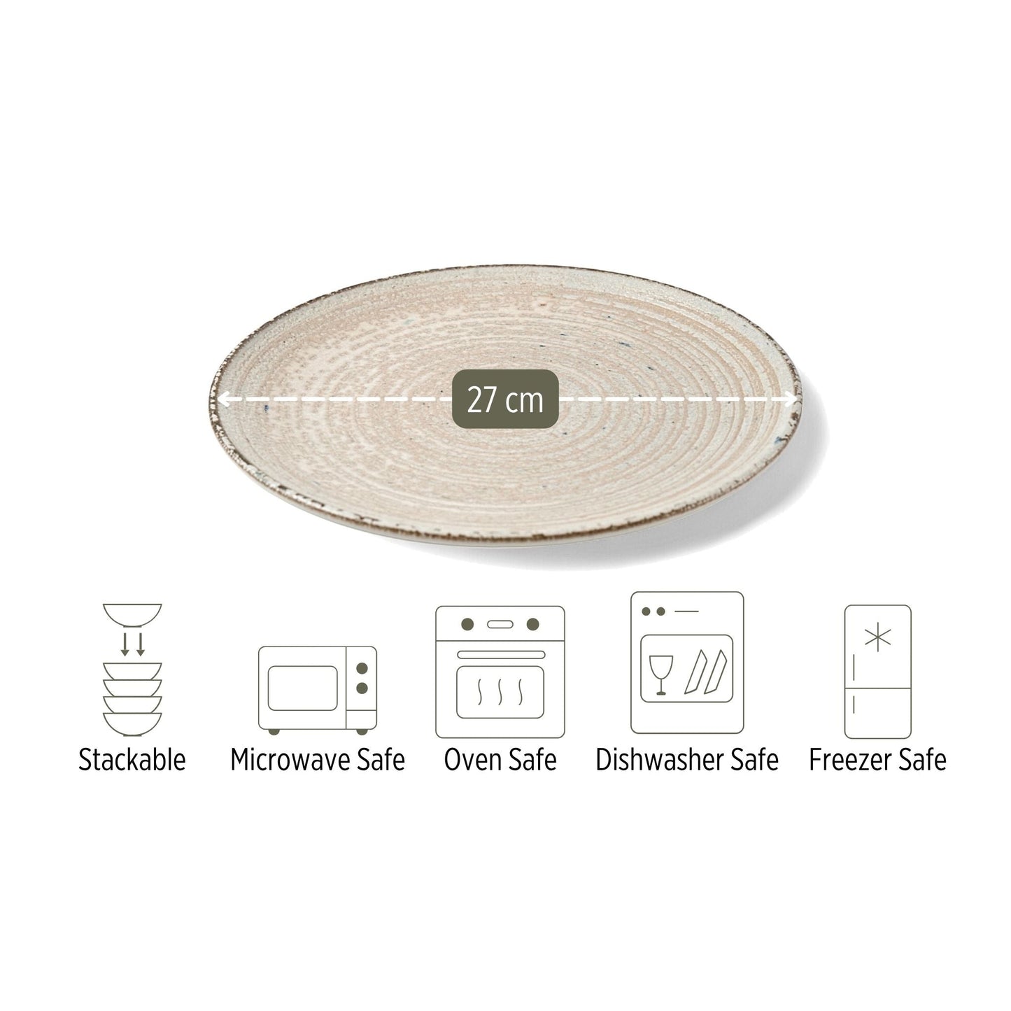 Porcelain Dinner Plate – Sark, Sandstone – 27cm