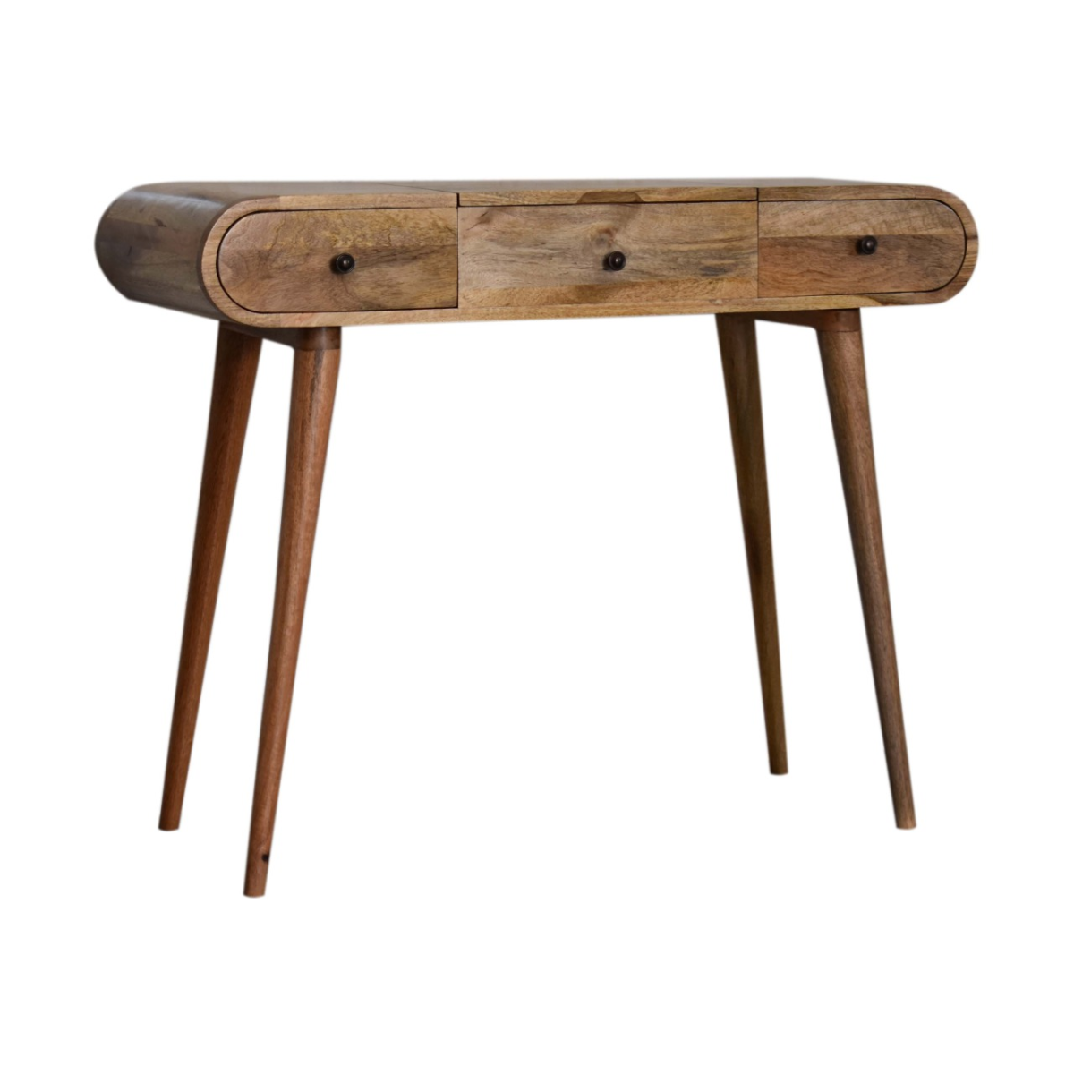 Artisan Furniture Solid Mango Wood Oak-ish Round Dressing Table 100x80x40 cm