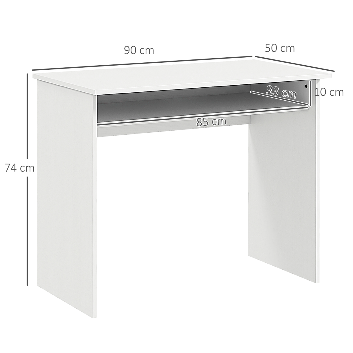 Workstation, 50Lx90Wx74H cm-White