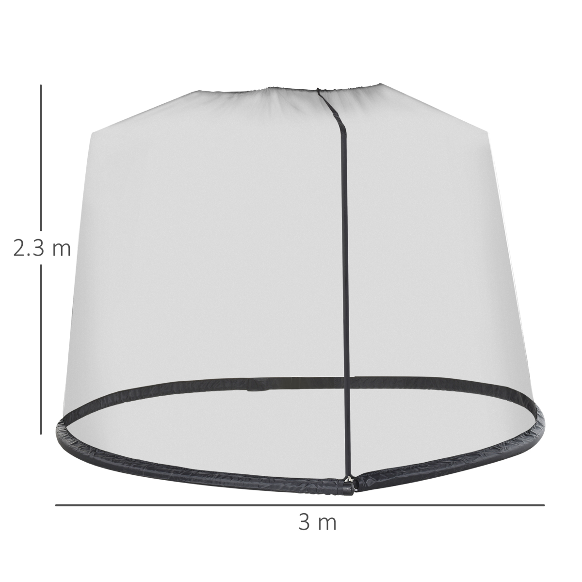 2.3 m Umbrella/Table Mosquito Net-Black