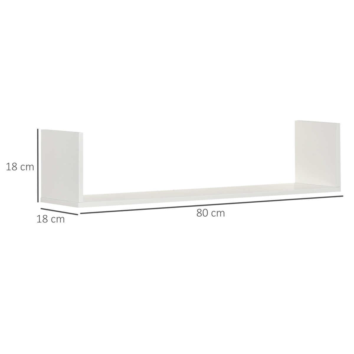 Set of 3 Wooden Floating Shelves Wall Mount CD DVD Display White HOMCOM