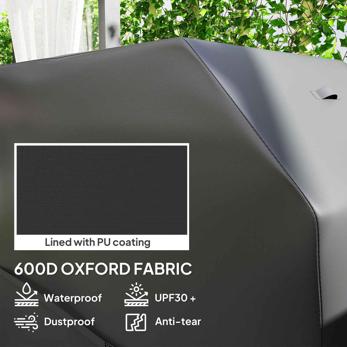 Outsunny Barbecue Cover, Waterproof UPF30+ Rip-Proof, 147 x 61 x 122 cm