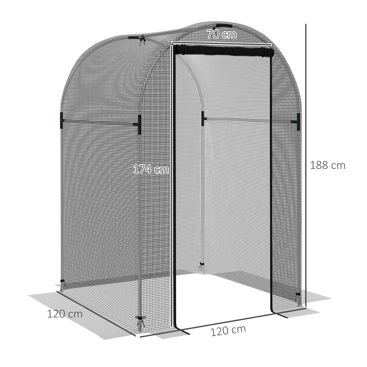 Outsunny Fruit Cage, Plant Protection Tent, 1.2 x 1.2 x 1.9m, Black