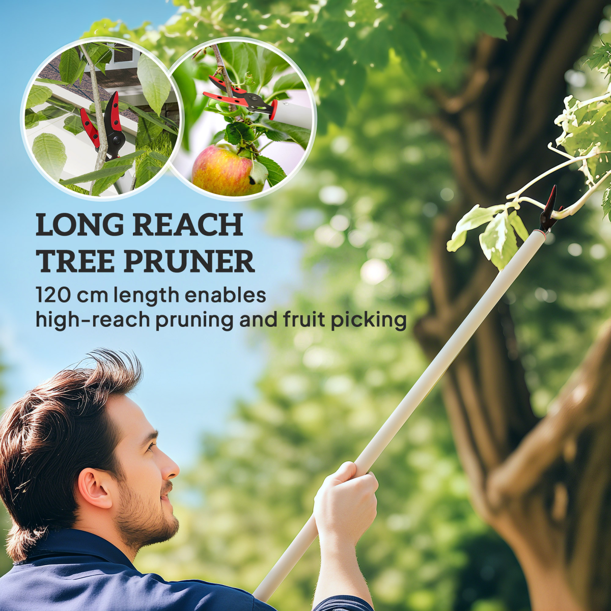 Outsunny 120 cm Tree Pruner Long Reach, Lightweight & Strong