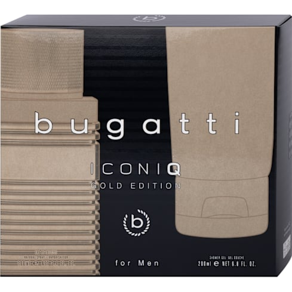 Bugatti Iconiq Gold For Men Gift Set (Eau De Toilette Spray 100ml  Shower Gel 200ml)