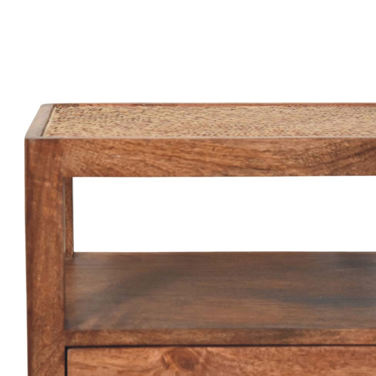 Artisan Furniture Solid Wood The Caldera Bedside Stand, 1 Drawer, 1 Shelf, Brown