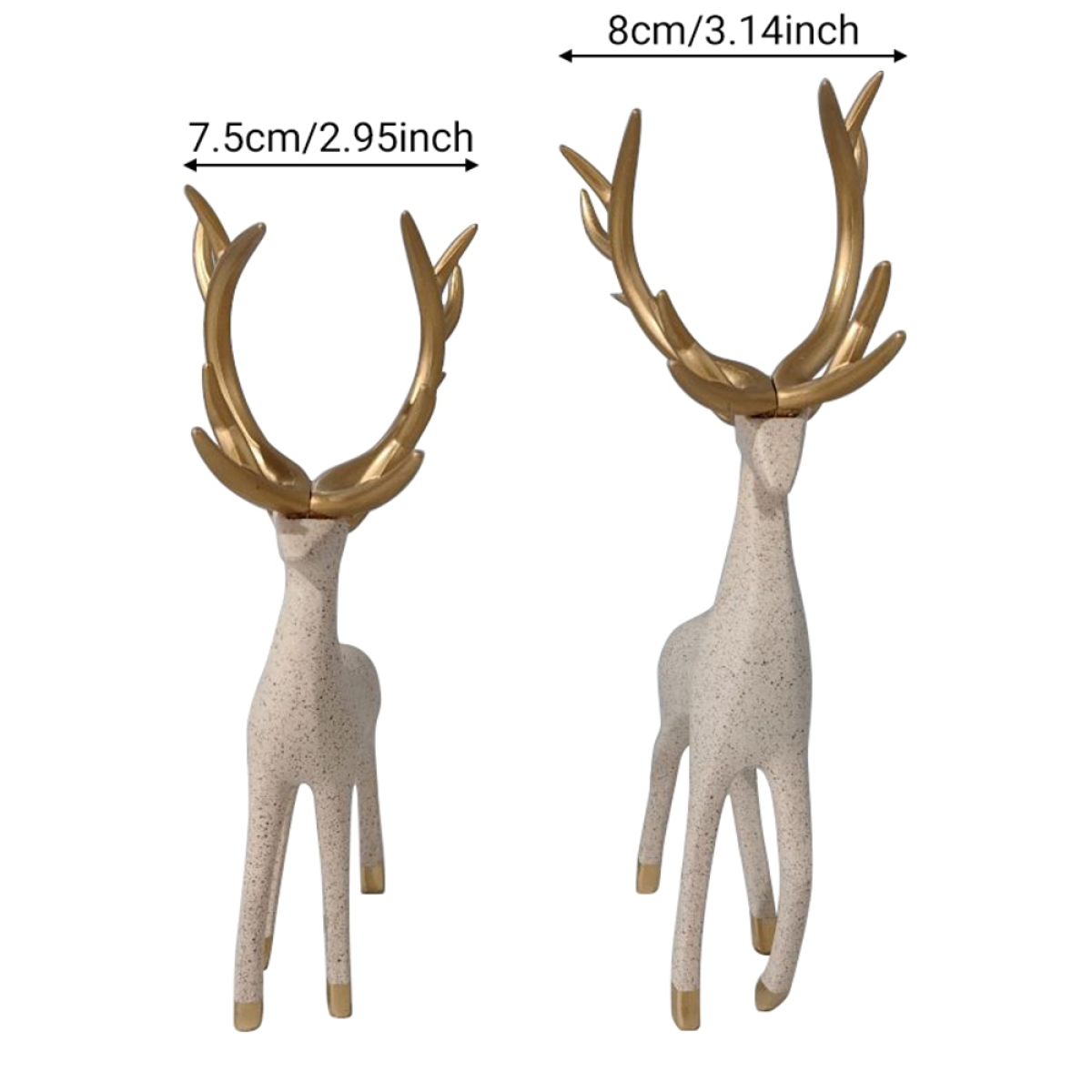 Deer Sculpture Decoration Animal Statue Reindeer Figurines Deer Statue Decor for Bedroom, Beige