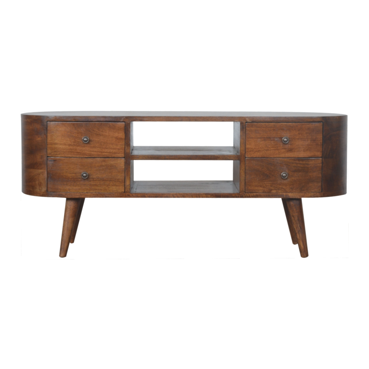 Artisan Furniture Solid Wood Chestnut Rounded Entertainment Unit