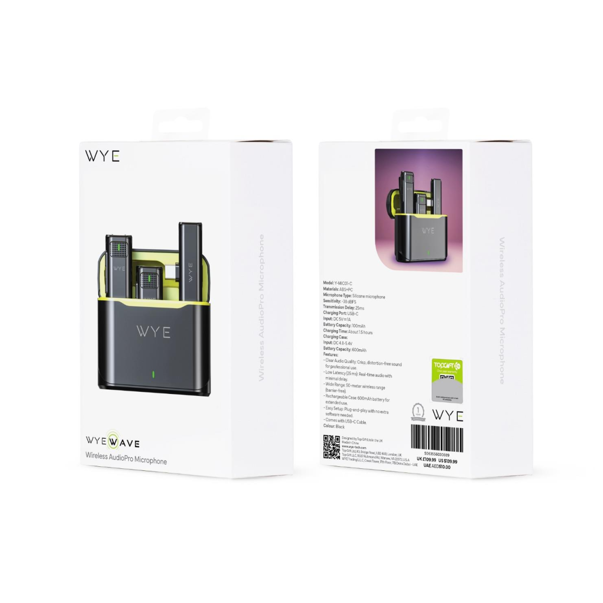 Wye Wireless AudioPro Clip-on Microphone Pair : RRP £109.99