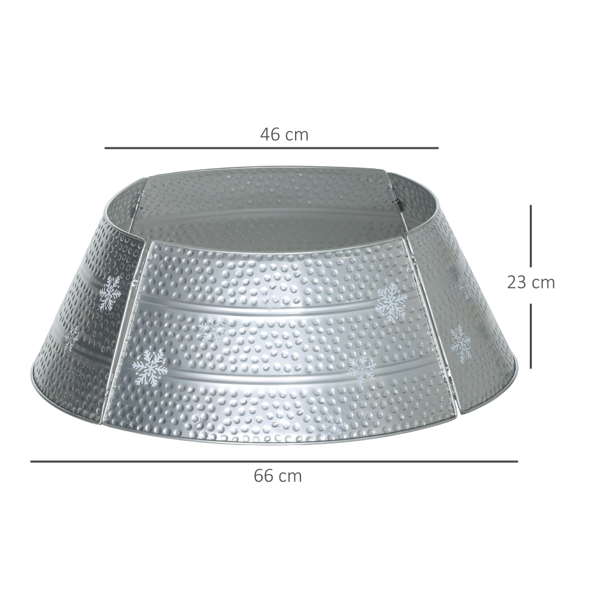HOMCOM 66cm Christmas Tree Collar with Hollow Snowflake Patterns Silver