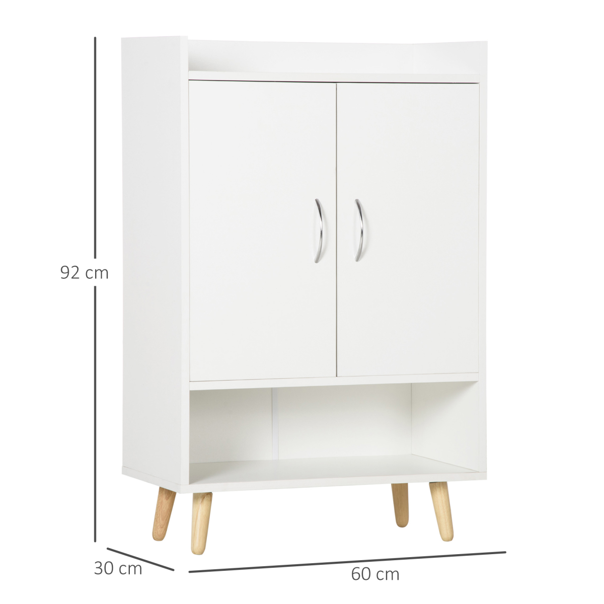 Modern Shoe Cabinet Storage Organizer w/ Doors and Shelves for Entryway
