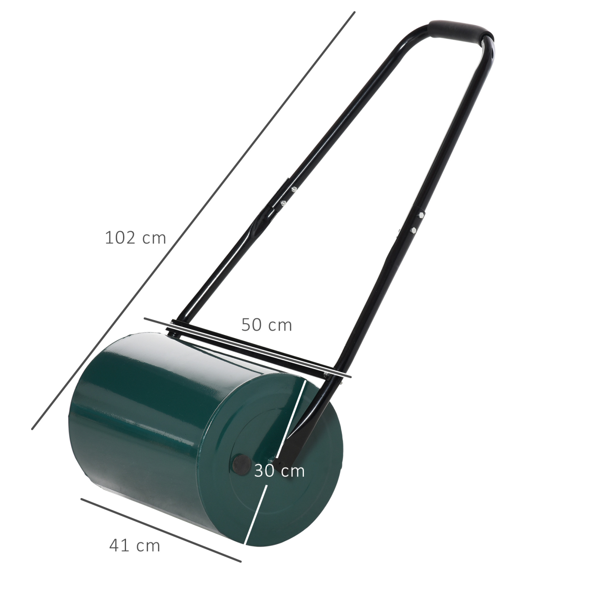 Outsunny 30cm Metal Lawn Roller-Deep Green