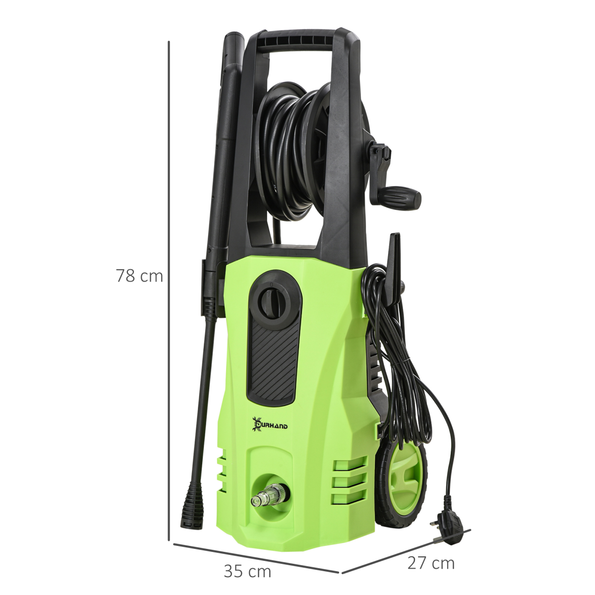 DURHAND Portable Power Washer 1800W, 150 Bar, 510 L/h for Garden, Car, Furniture