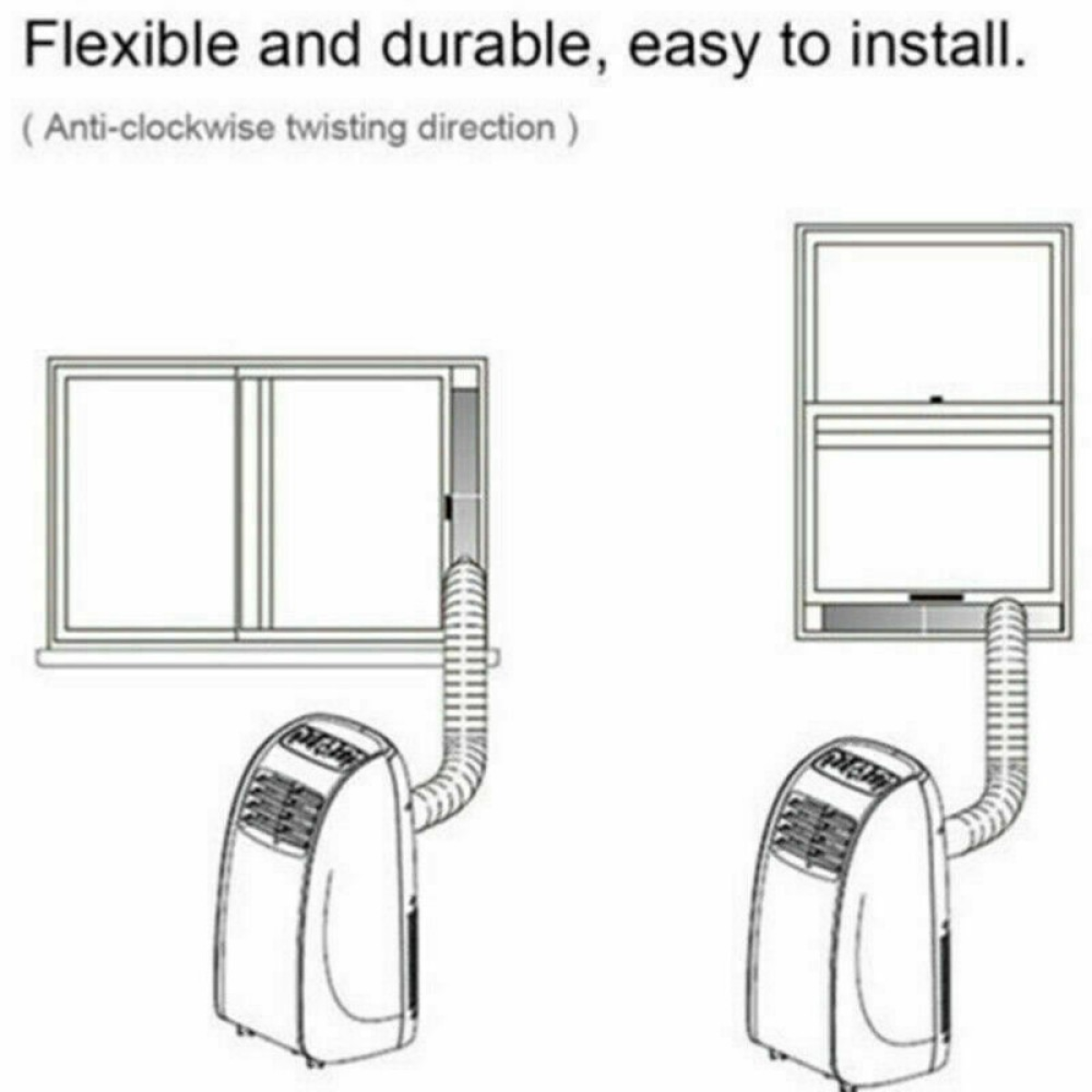 NEW 3M Flexible Air Conditioner Exhaust Pipe Vent Hose Duct Outlet UK