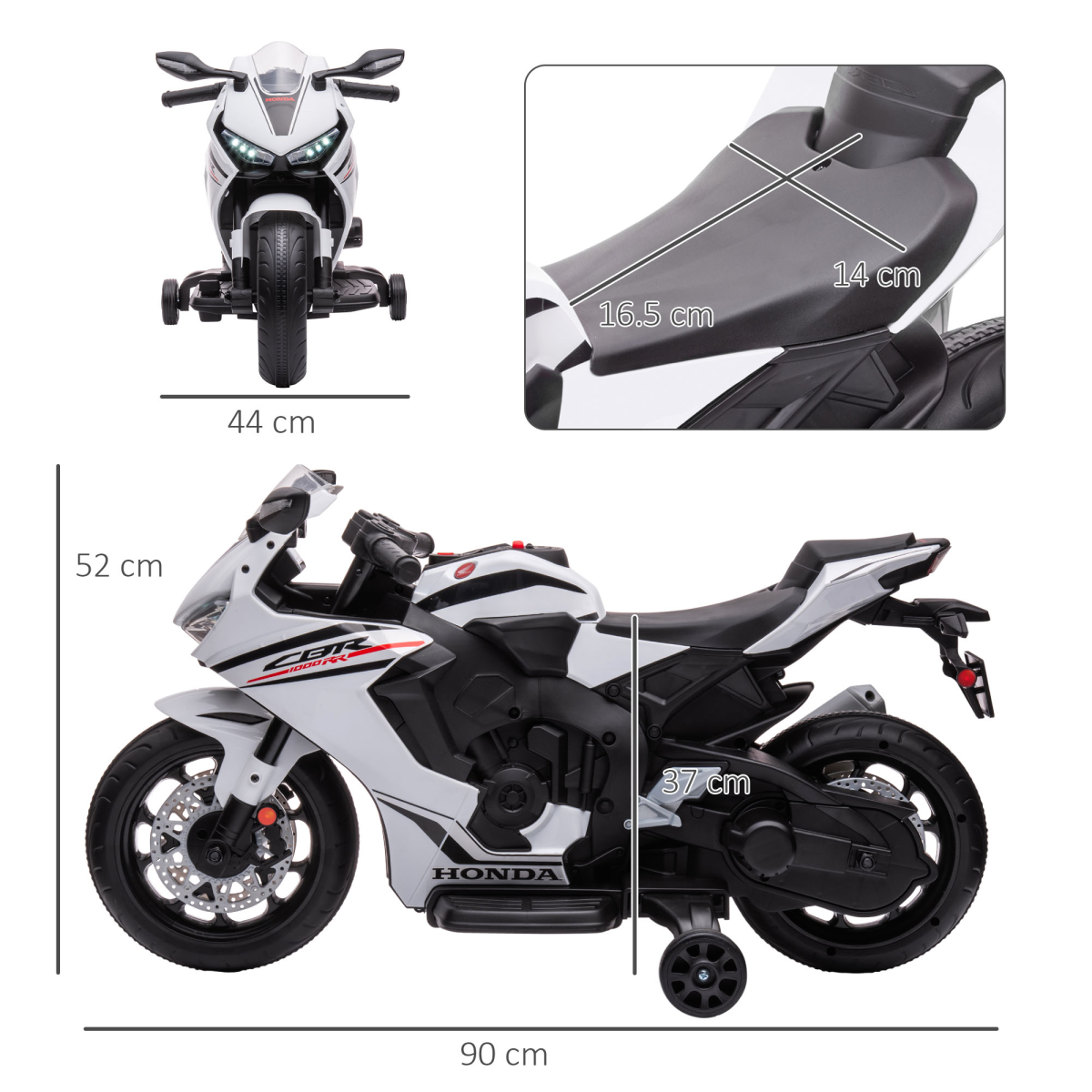 Honda Licensed 6V Kids Electric Motorbike Ride On Car for 3-5 Years  HOMCOM