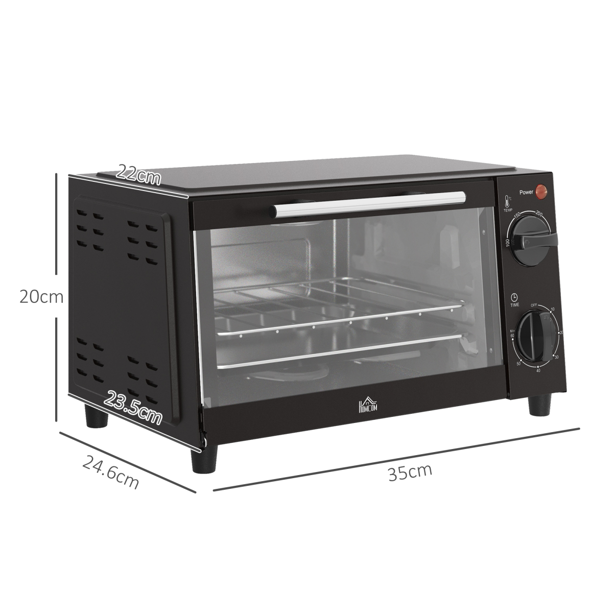 فرن صغير، شواية كهربائية سطحية سعة 9 لتر، فرن تحميص 750 واط