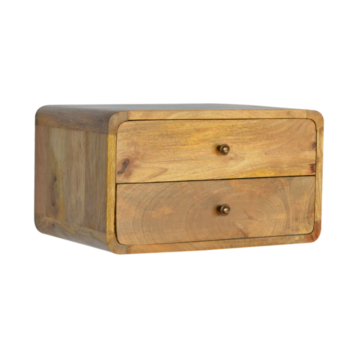 Artisan Furniture Solid Wood Oak-ish 2 Drawer Floating Bedside