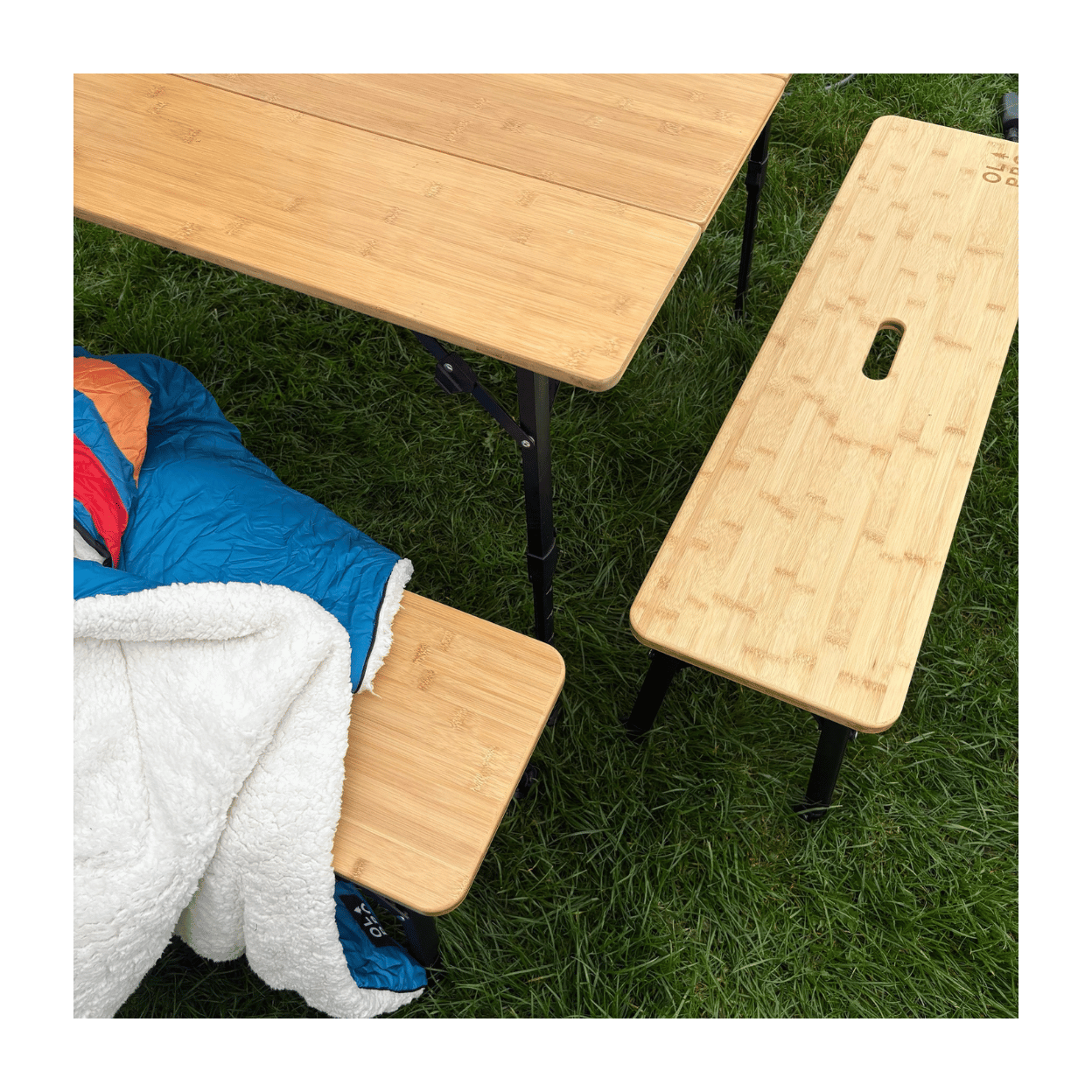 Folding Bamboo Bench Set