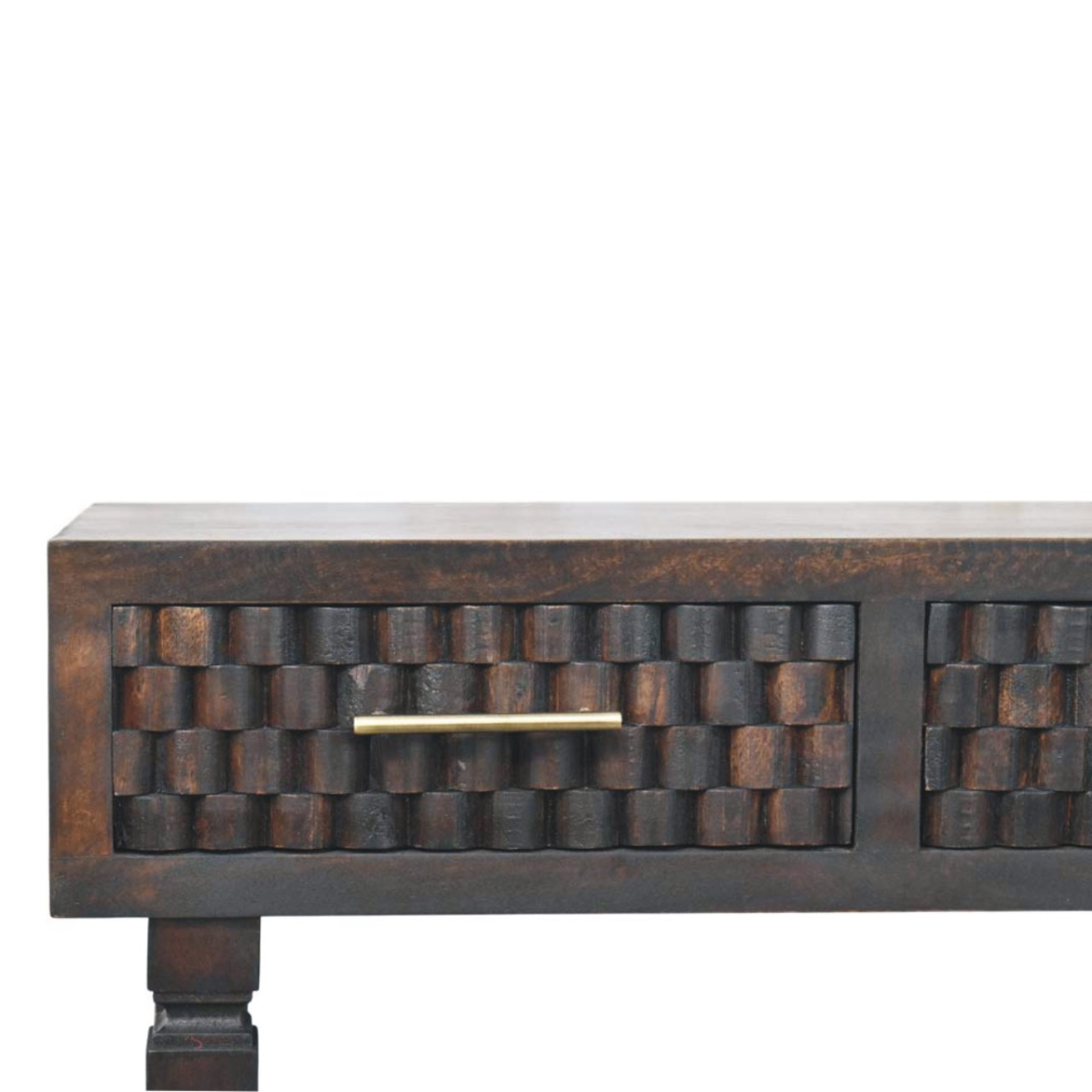 Artisan Furniture Solid Wood Arno Console Table, 2 Drawers, Dark Brown