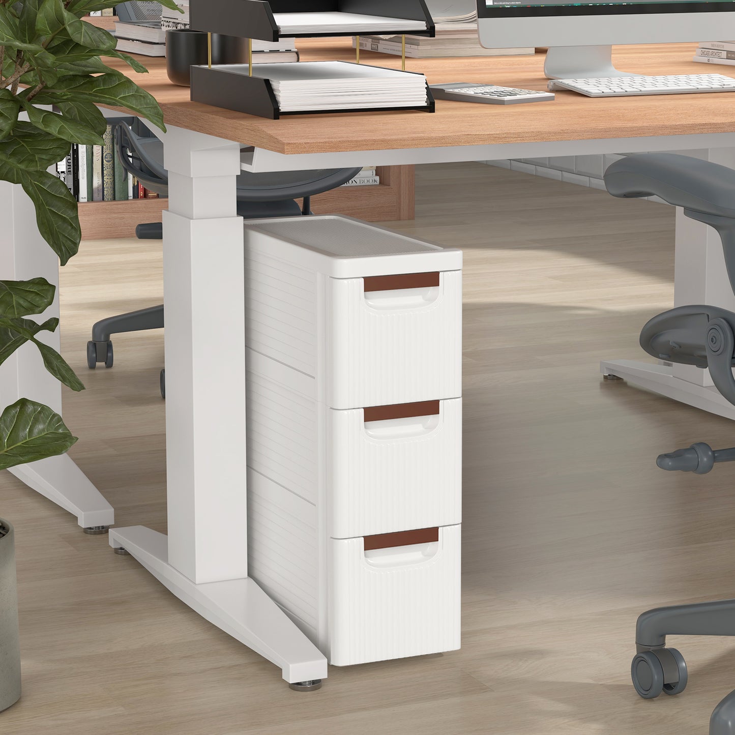 3/4/5/6-Drawer Narrow Storage Cabinet for Small Space-3-Tier