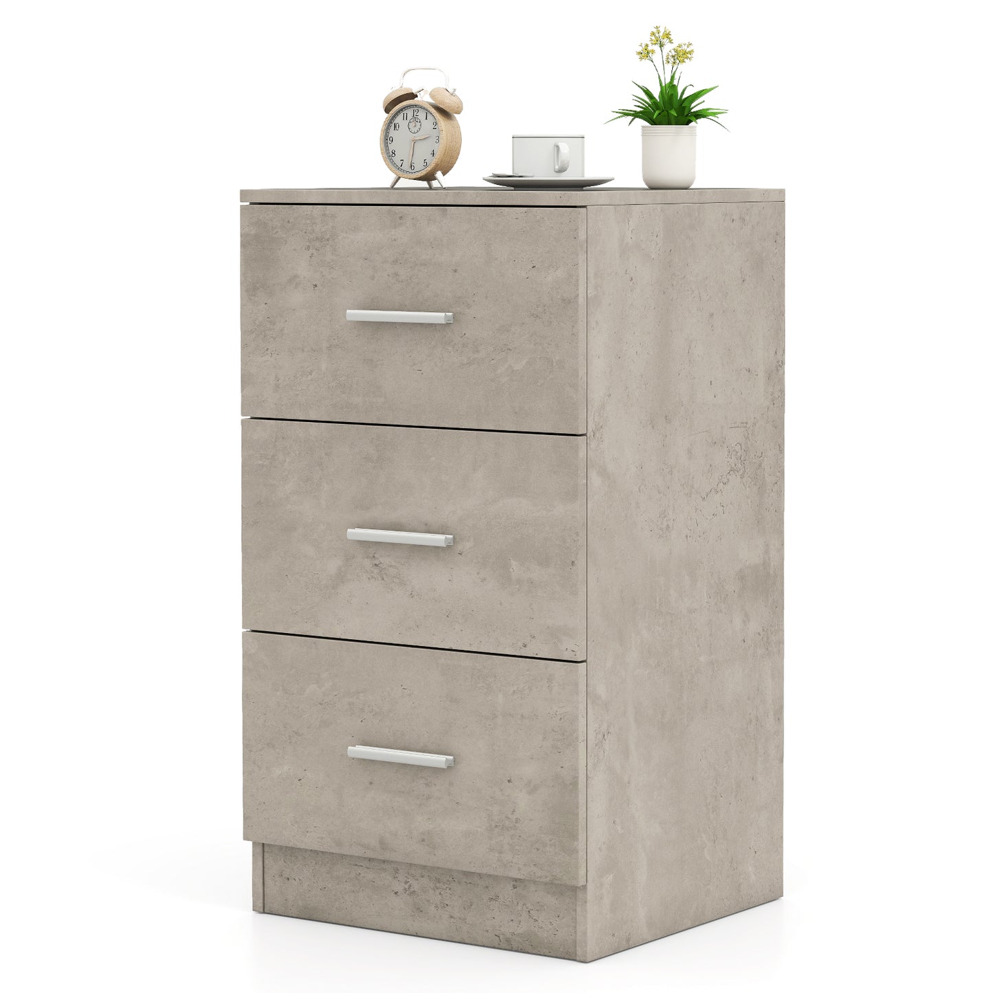 3-Drawer Wooden Dresser Cabinet with Anti-Toppling Device-Black