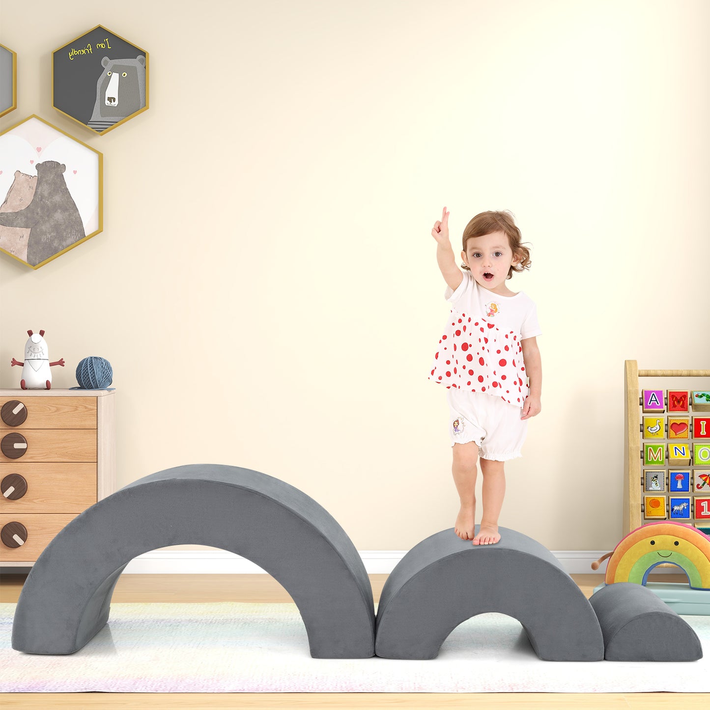 3 Piece Toddlers Climbing Toys with Elastic Filling-Colourful