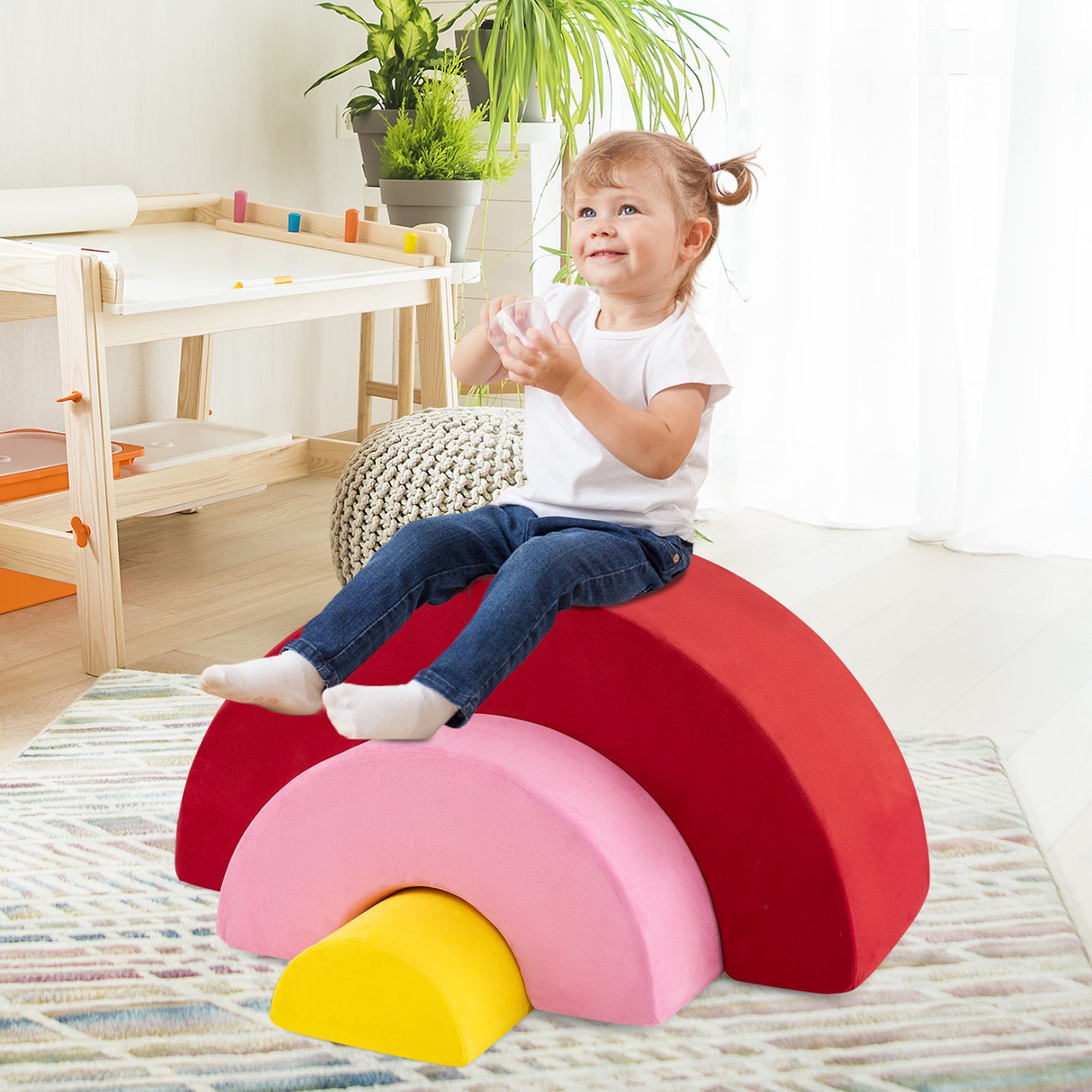 3 Piece Toddlers Climbing Toys with Elastic Filling-Colourful