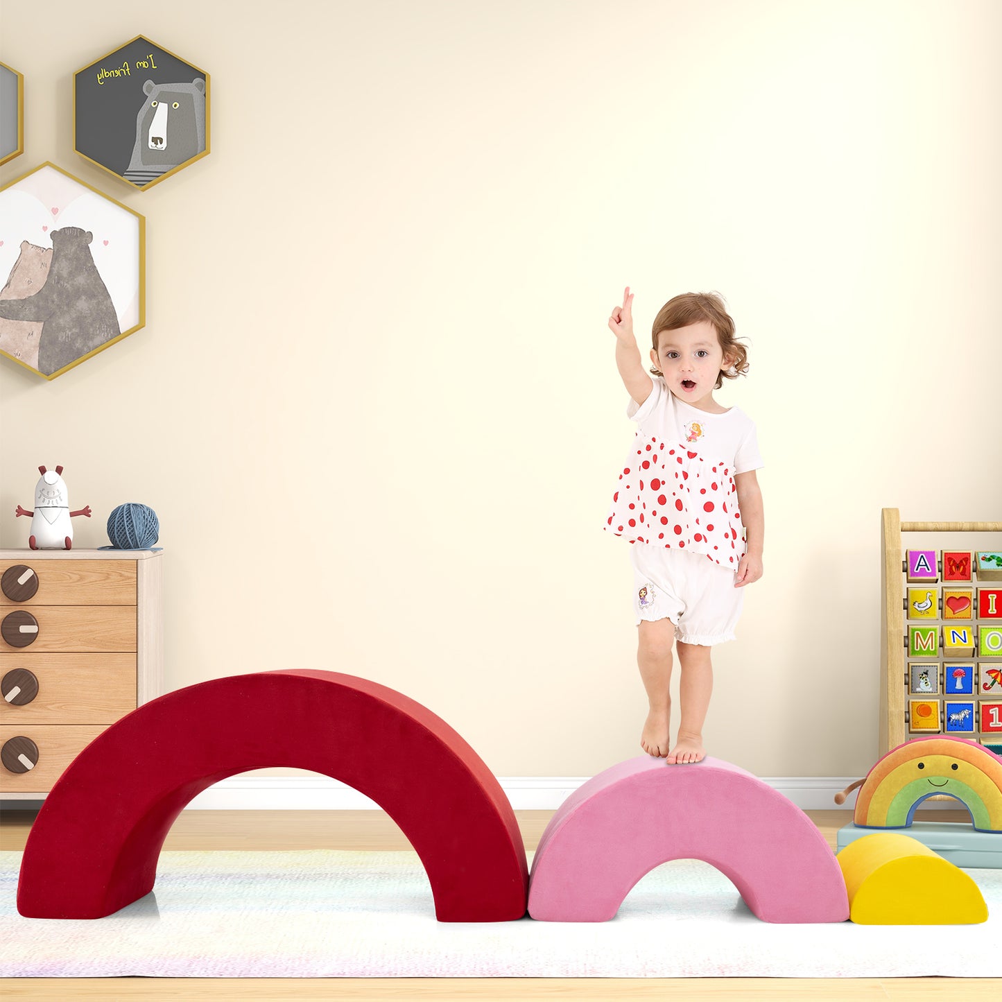 3 Piece Toddlers Climbing Toys with Elastic Filling-Colourful