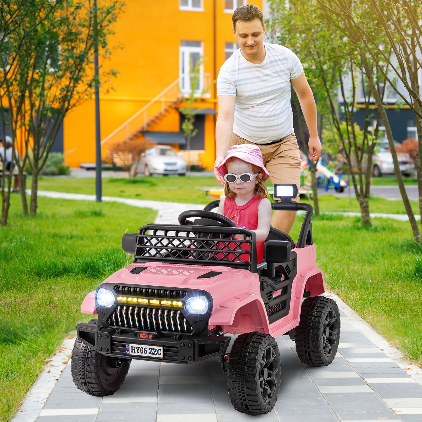 12V Kids Ride on Truck Battery Powered Car with Parental Remote-Black