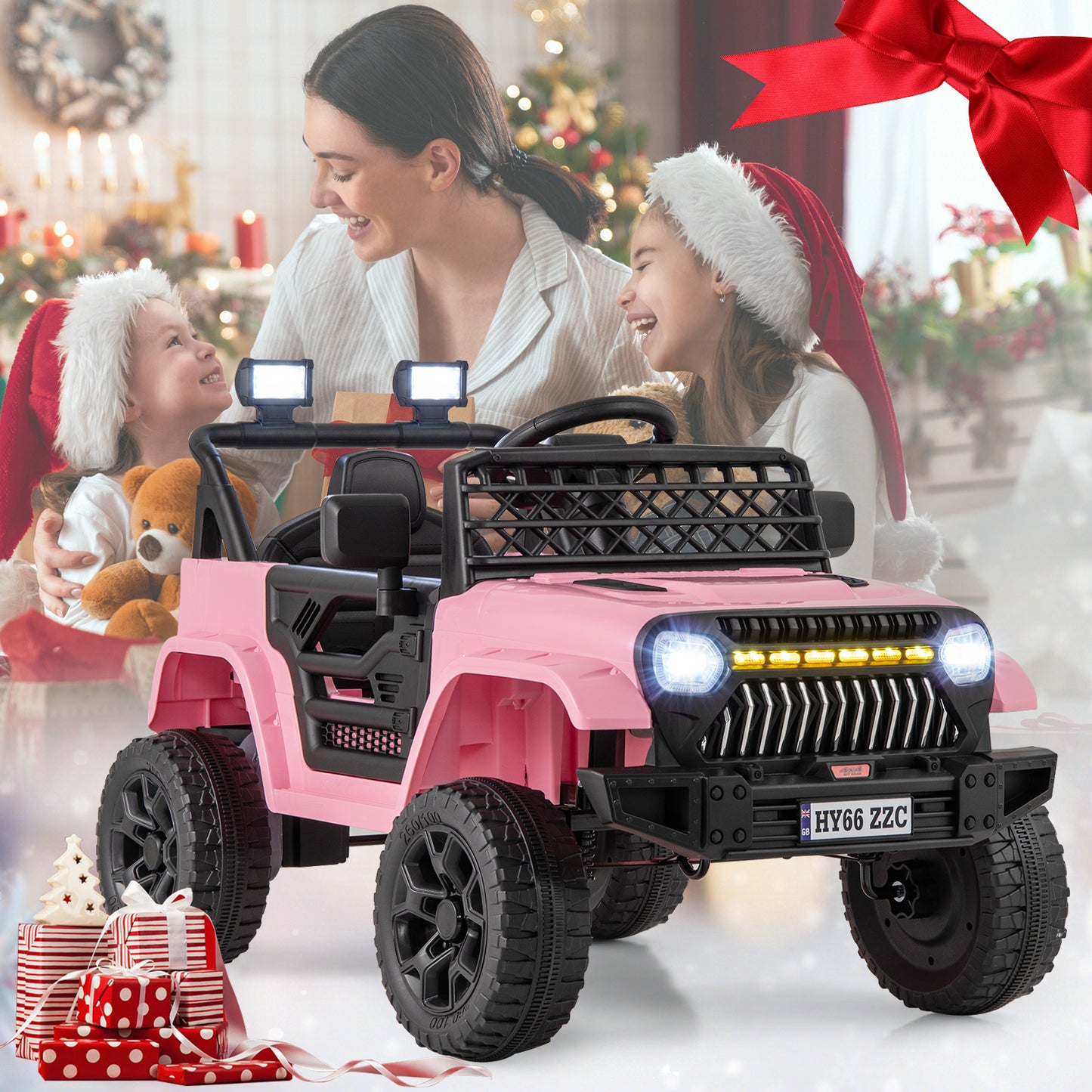 12V Kids Ride on Truck Battery Powered Car with Parental Remote-Black