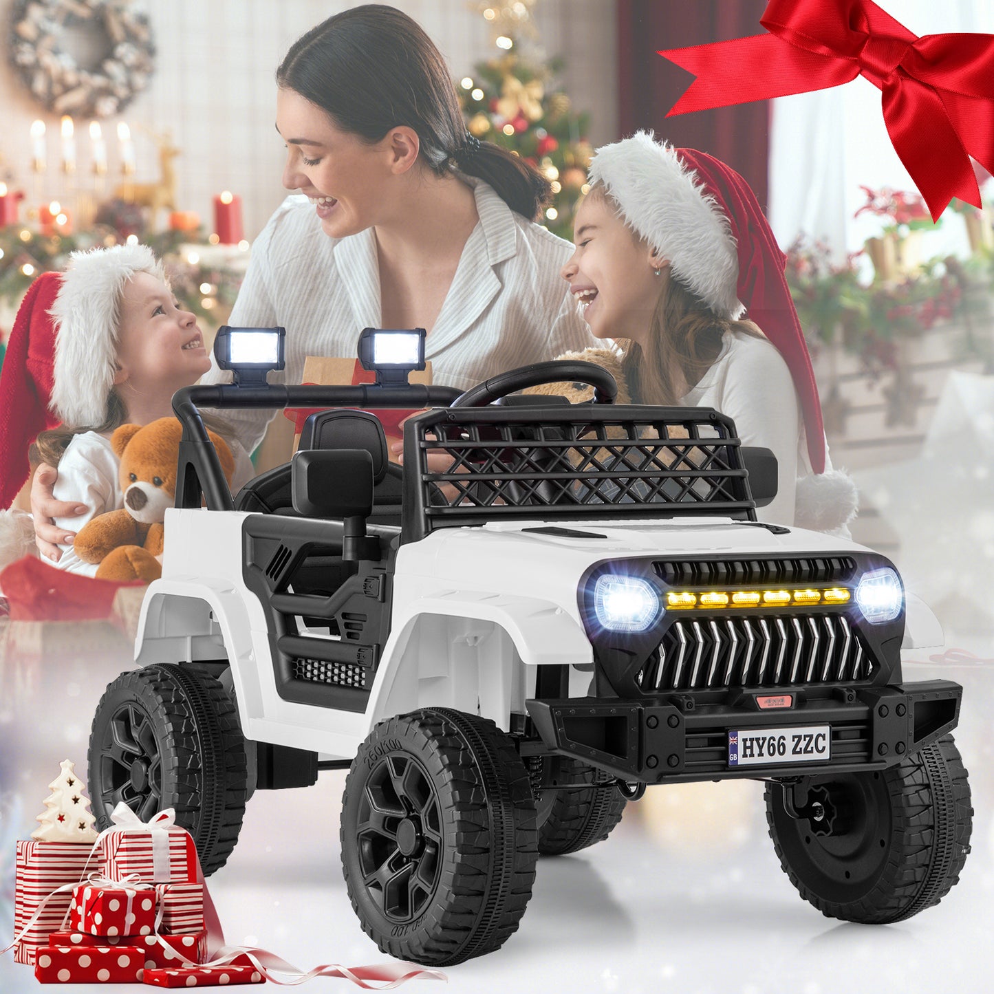 12V Kids Ride on Truck Battery Powered Car with Parental Remote-Black