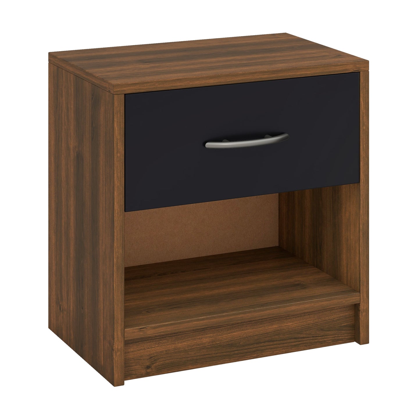 3-Tier Nightstand with Drawer and Open Storage Shelf for Small Spaces-White