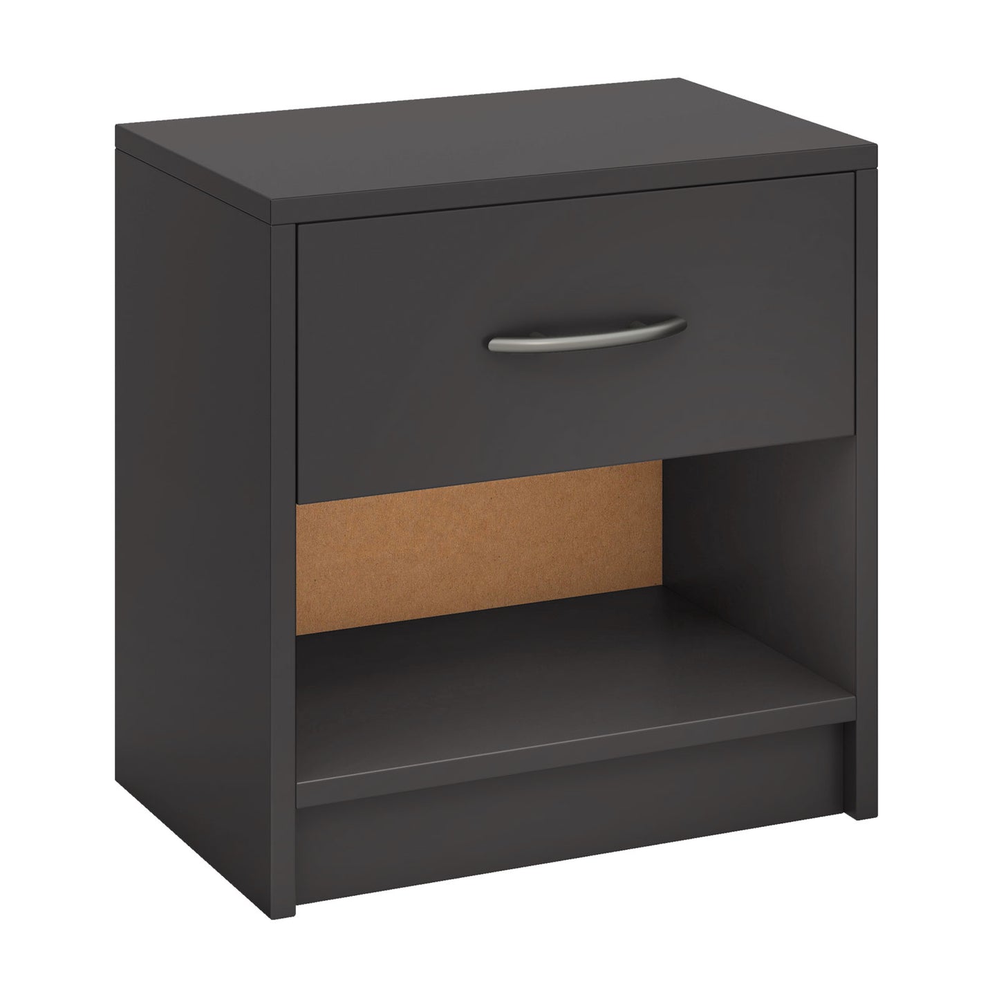 3-Tier Nightstand with Drawer and Open Storage Shelf for Small Spaces-White