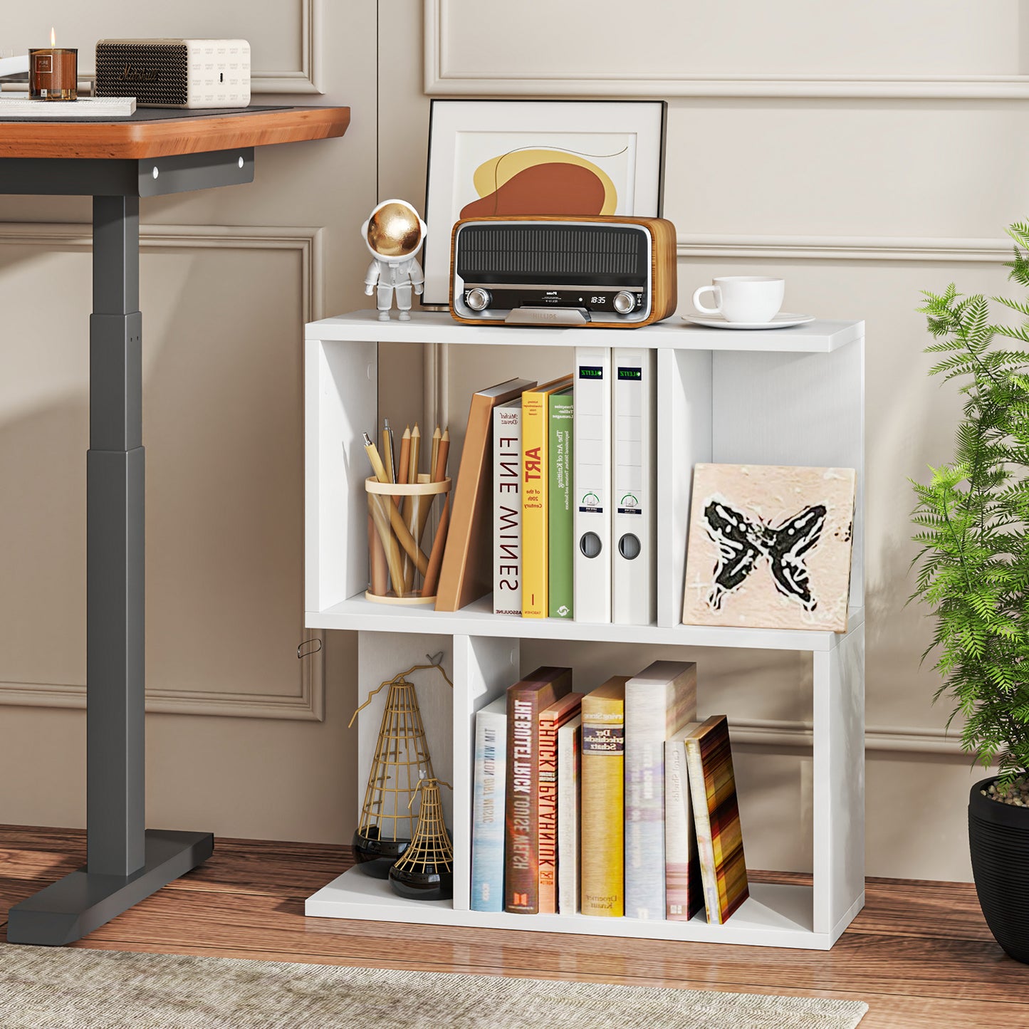 3-Tier Freestanding Bookshelf for Home Office-Black